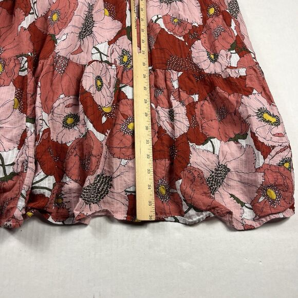 LOFT Babydoll Peasant Dress Floral Puff Sleeve Casual Cottagecore Pullover 12 - Picture 5 of 12